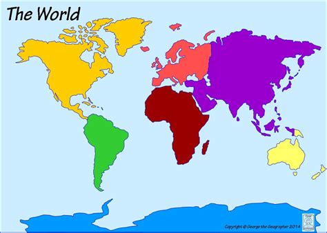 Free Printable Map Of Continents And Oceans - Free Printable