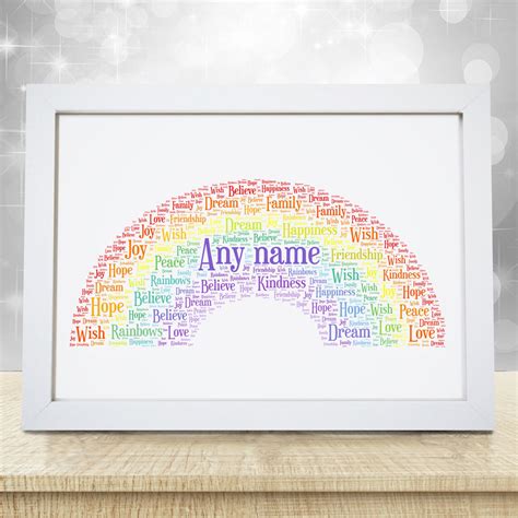 Personalised Rainbow Word Art Print – Violet Grace