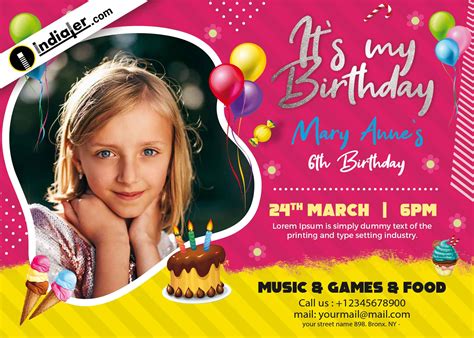 Birthday Invitation Card Design Psd Download Indian W - vrogue.co