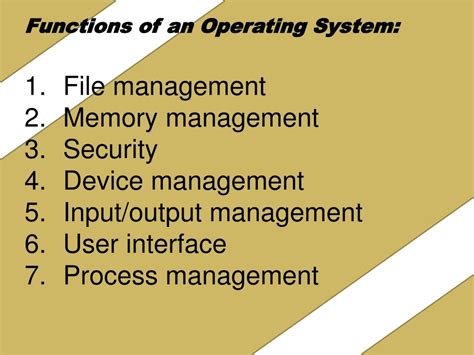 PPT - Functions of the Operating System PowerPoint Presentation, free download - ID:5730126