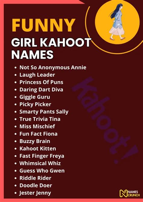 100+ Funny Girl Kahoot Names - Names Crunch