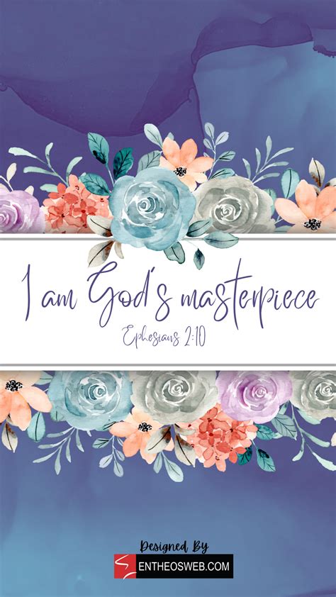 Floral Christian Affirmations Phone Wallpaper and Lockscreen | EntheosWeb