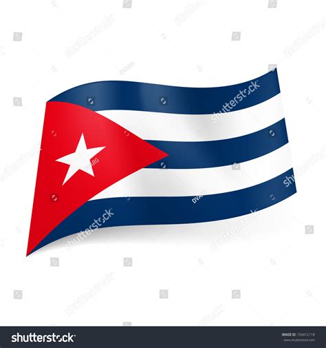 National Flag Of Cuba: Blue And White Stripes, Red Triangle With White ...