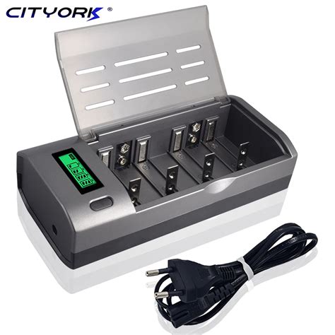 CITYORK 4Slots LCD Display Battery Charger For NIMH NICD 1.2V AA AAA C ...