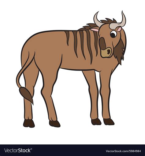 Cute antelope gnu Royalty Free Vector Image - VectorStock