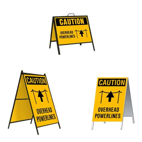 Caution Overhead Power Lines A-Frame Sign Stand | Western Safety Sign