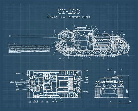 Soviet ww2 tank blueprints Digital Art by Dennson Creative - Pixels