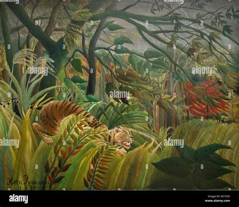 Henri Rousseau - Tiger in a Tropical Storm (Surprised!) (1891 Stock ...