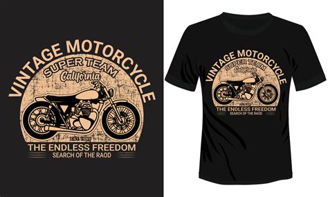 Vintage Motorcyvcle The Endless Freedom T-shirt Design 11024258 Vector ...