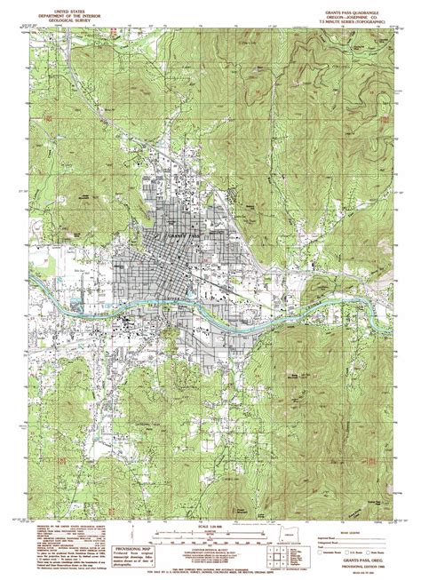 Grants Pass topographic map 1:24,000 scale, Oregon