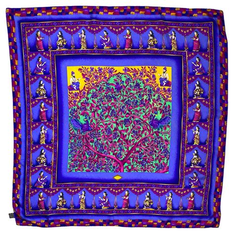 1990s Atelier Versace by Gianni Versace Amore Psiche Neon Silk Square Scarf New For Sale at 1stDibs