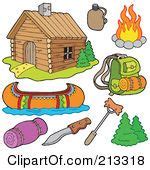 cabins clip art | Royalty-Free (RF) Clipart Illustration of a Log Cabin In A Mountainous ...