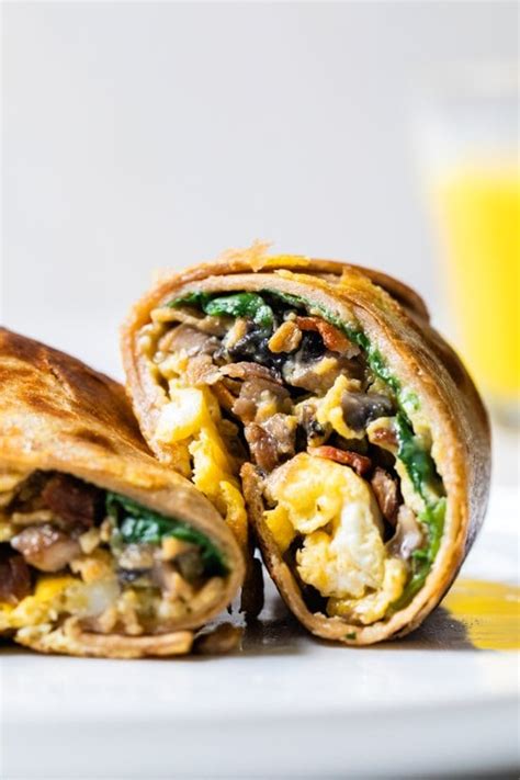 Omelet Tortilla Breakfast Wrap - Skinnytaste