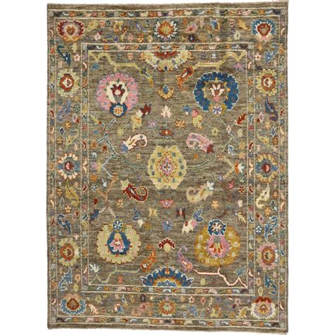 Modern Oushak Style Rug with Bright Colors, Contemporary Oushak Rug at ...