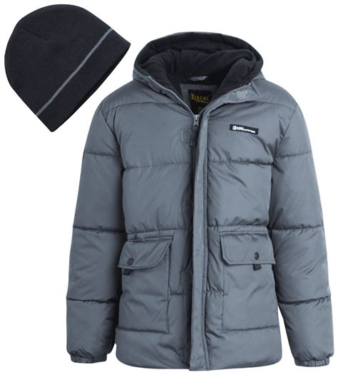 iXtreme Boys' Winter Jacket - Fleece Lined Bubble Puffer Water Repellent Ski Jacket with Winter ...