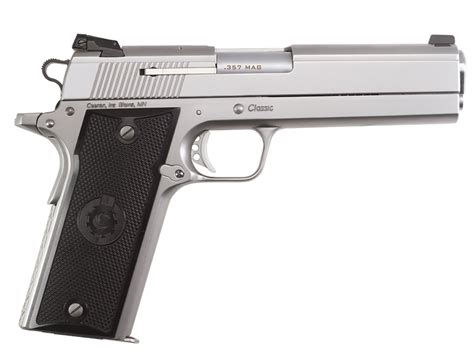 Coonan Classic 357 Mag, 5", Satin Stainless, Fixed Black Sights, Black ...