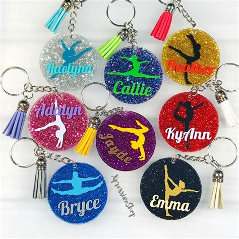 Personalized Gymnast Keychains Gymnastic Dancer Gymnastics Keychain ...