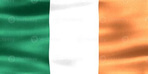 3D-Illustration of a Ireland flag - realistic waving fabric flag ...