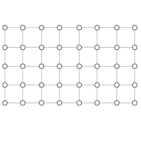 A 5 × 8 lattice graph, with 40 nodes and 67 edges. | Download Scientific Diagram