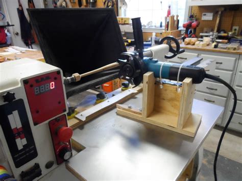 The Sawdust Post: Wood Lathe Duplicator with Angle Grinder