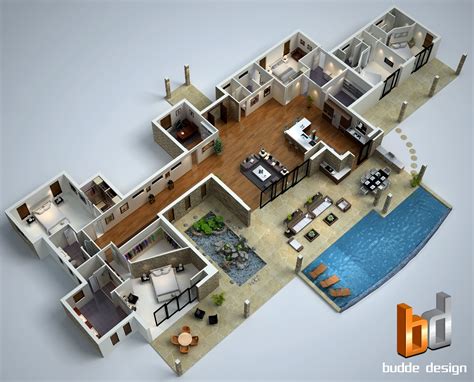 3D Floor plan for a residence in Jakarta Indonesia - Designed by Autorealty, 3D floor plan and ...