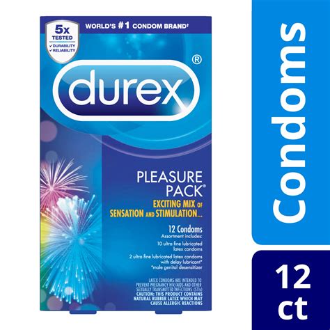 Durex Ultra-Fine and Lubricated Latex Condoms Assorted Pleasure Pack – 12 Count - Walmart.com