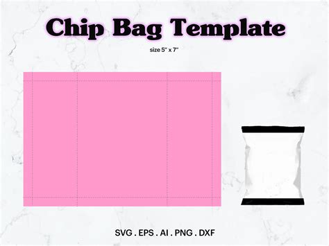 Chip Bag Blank Template SVG LetterPaper Size Chip Bag - Etsy Polska