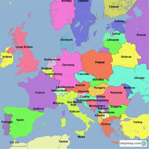 Map Of Europe With Countries Labeled