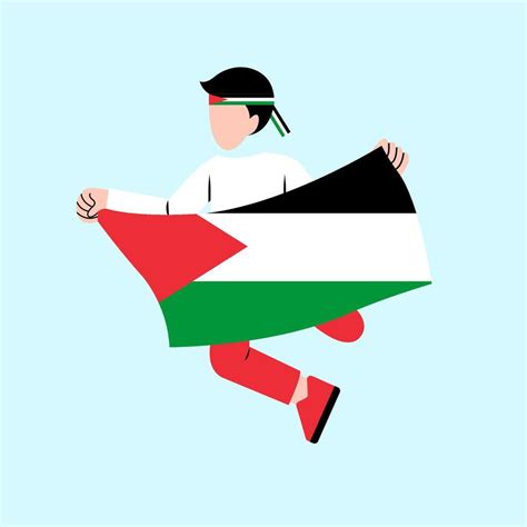 A Man Holding Palestine Flag 37382789 Vector Art at Vecteezy