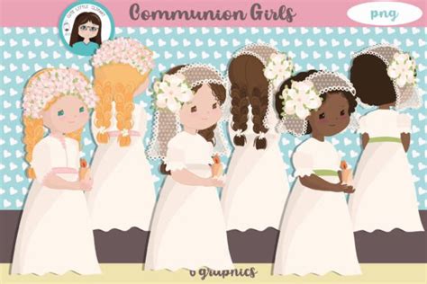 Communion Girls Graphic by CuteLittleClipart · Creative Fabrica