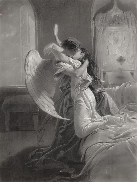 Mihaly Von Zichy Romantic Encounter Angel Lovers Embrace Print - Etsy UK