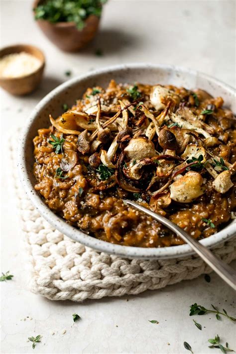 Creamy Porcini Mushroom Risotto {Vegetarian, easily Vegan} - PWWB