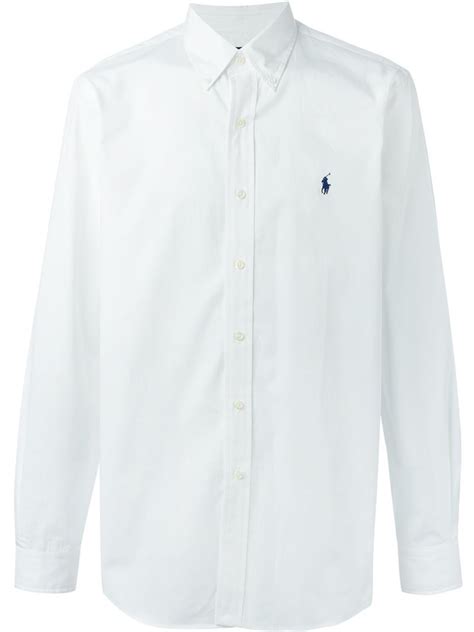 Polo ralph lauren Button Down Collar Shirt in White for Men | Lyst