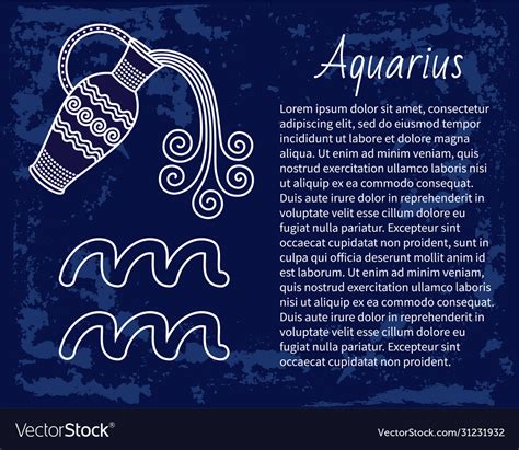 Aquarius horoscope and astrology zodiac sign Vector Image