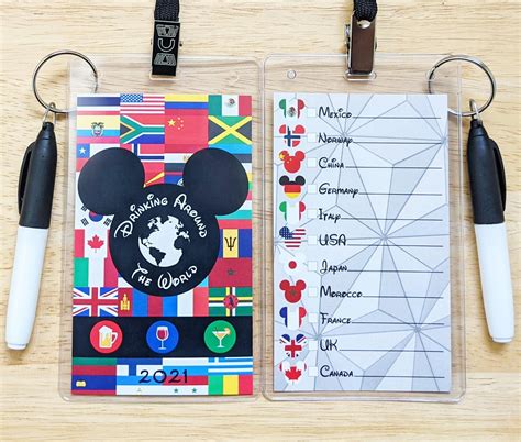 Drink around the world passport lanyard epcot drink passport world showcase personalization etsy ...