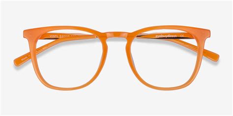 Vinyl - Square Orange Frame Eyeglasses | EyeBuyDirect