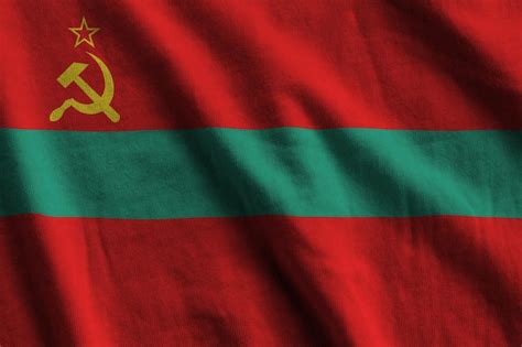 Premium Photo | Transnistria flag with big folds waving close up under ...