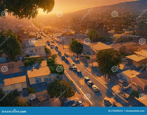 Reseda Neighborhood in Los Angeles, California USA. Stock Illustration ...