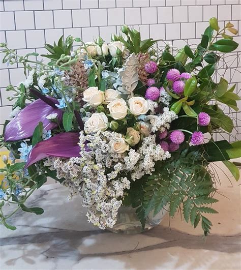 Violet Flower Arrangement - Uniting Flowers Australia