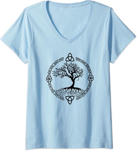 Amazon.com: Womens Tree of Life Yggdrasill Celtic Knot Shirt Dark ...