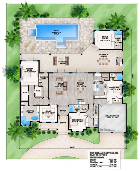 Coastal Contemporary House Plan-South Florida Design | Florida house ...