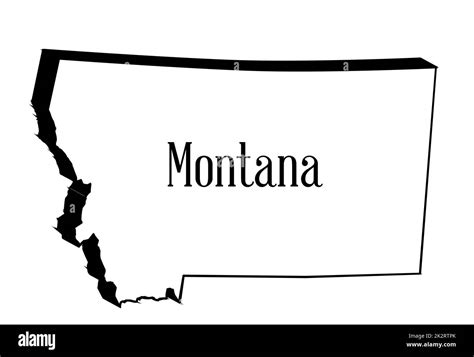 Montana Outline Map In 3D Stock Photo - Alamy