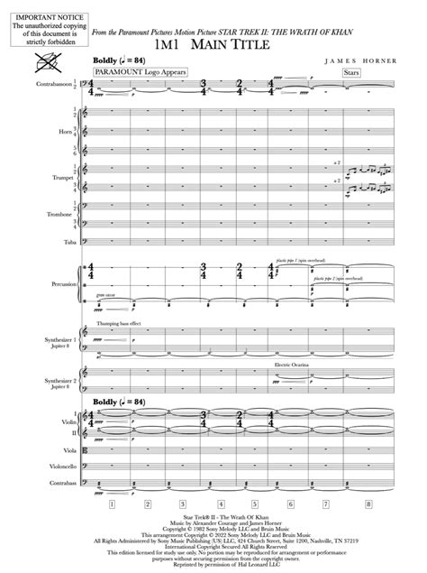 Horner's "Star Trek II" Full Orchestral Score — Omni Music Publishing