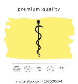 Rod Asclepius Snake Coiled Silhouette Graphic Stock Vector (Royalty Free) 1585095874 | Shutterstock