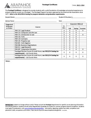 Fillable Online Paralegal Certificate Fax Email Print - pdfFiller