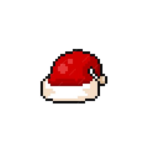 Premium Vector | Santa hat in pixel art style