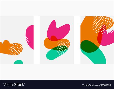 Hand drawn doodle shapes wall art painting style Vector Image