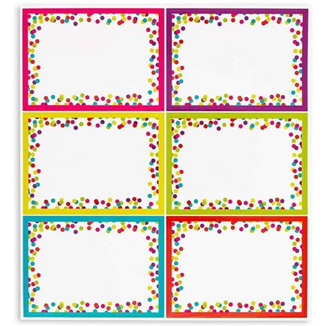 144 Pack Colorful Name Tag Stickers, 3.5 x 2.5 inches 6 Assorted Colors Labels with Polka Dot ...