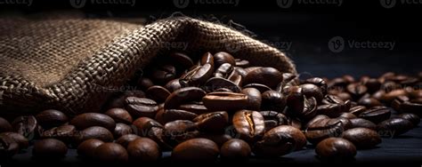 Roasted coffee beans banner on black background. . 24505952 Stock Photo at Vecteezy