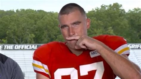 Kansas City Chiefs tight end Travis Kelce showcases his new mustache on ...